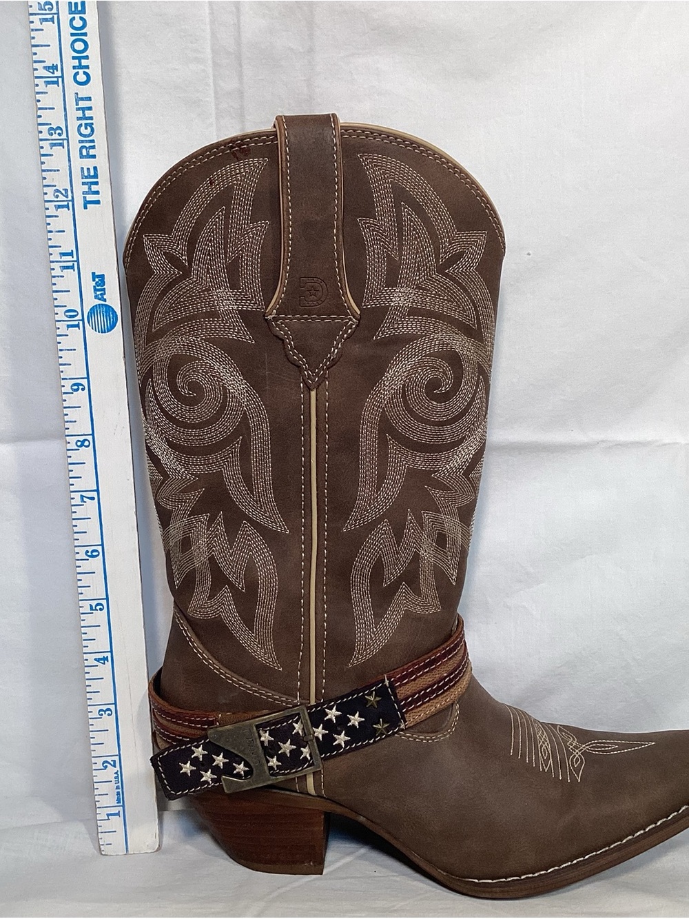 Durango Crush Women’s Flag Western Cowboy Boots Brown Khaki Size 8 - Picture 15 of 16